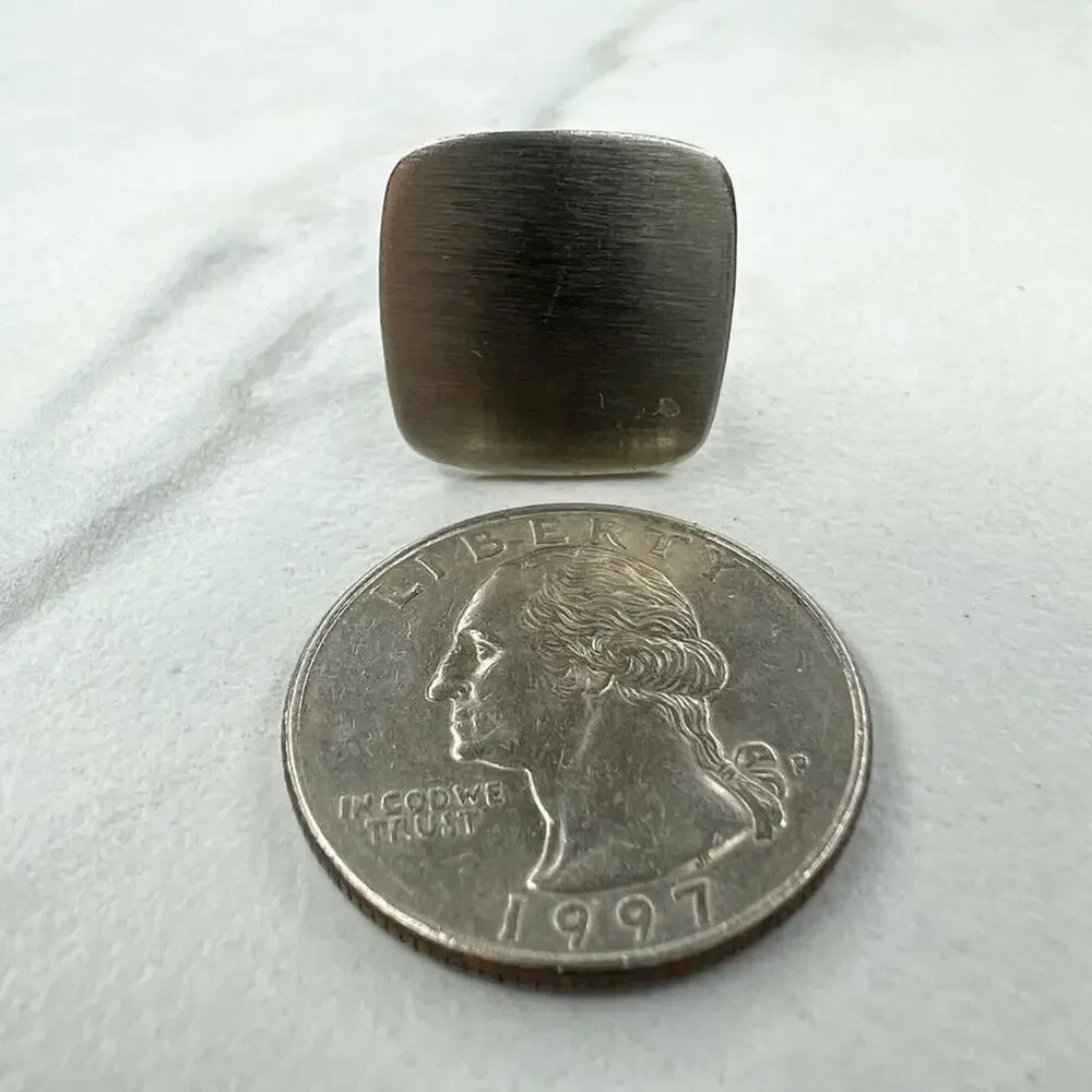 Vintage Silver Tone Square Patent 2920363 Single Cufflink